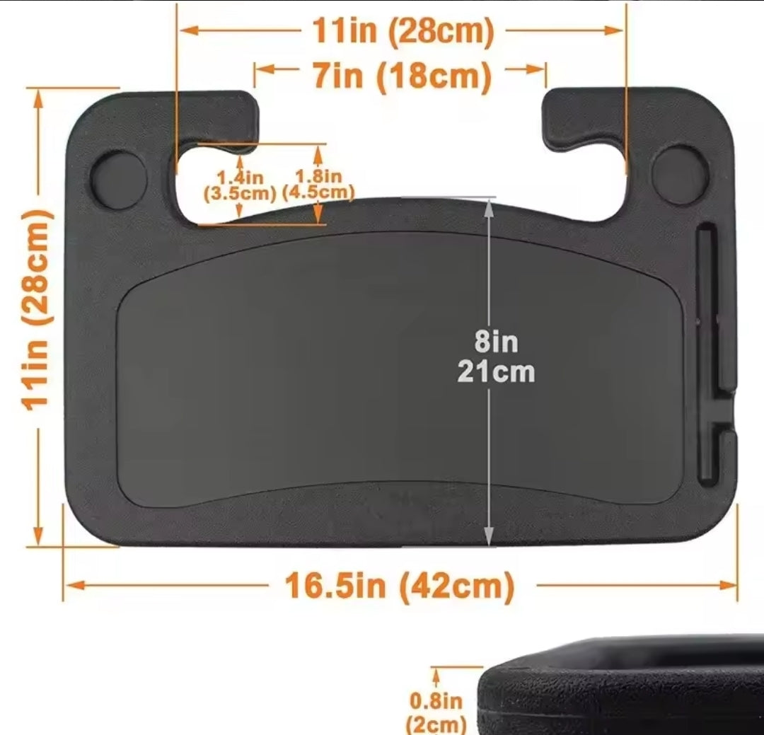 Steering Wheel Laptop & Food Tray – Portable Car Desk with Cup Holder
