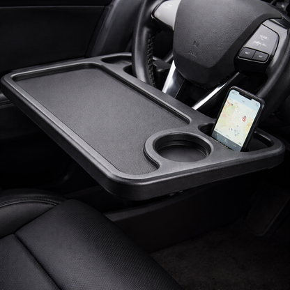 Steering Wheel Laptop & Food Tray – Portable Car Desk with Cup Holder