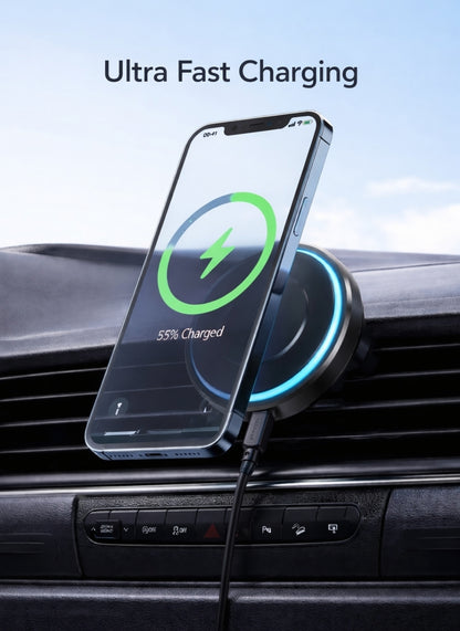 Ultra-Fast Wireless Car Charger Mount for iPhone – Magnetic Air Vent Holder